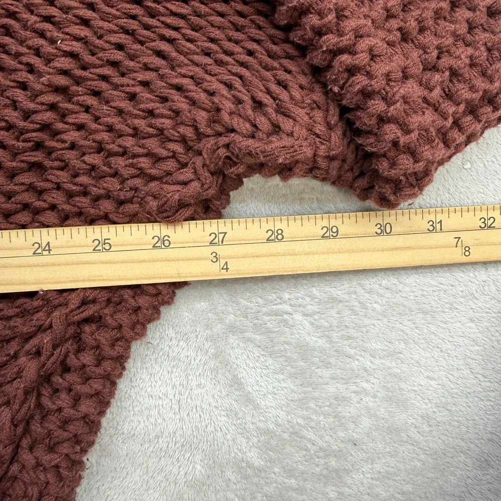 Free People Sweater Women XL Brown Chunky Knit Mock Neck Cropped OB995519